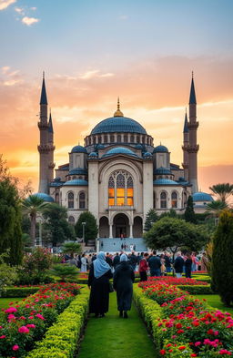 A breathtaking view of the Hagia Sophia, capturing its majestic architectural features from multiple angles