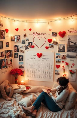 A captivating and heartwarming scene symbolizing love and connection over a 30-day journey
