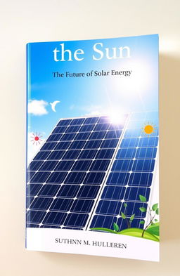 A beautiful, informative book cover featuring a solar panel as the central focus