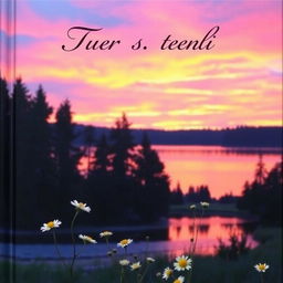 A serene book cover depicting a tranquil evening scene