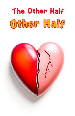 A large cartoon heart in the center of the composition, split in half