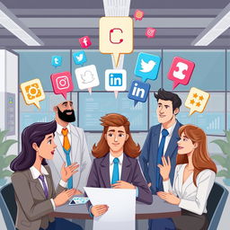 An informative illustration showcasing the concept of social media marketing