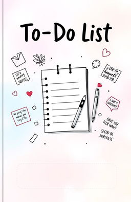 A stylish and visually appealing book cover for a to-do list notebook, featuring a bright and cheerful design