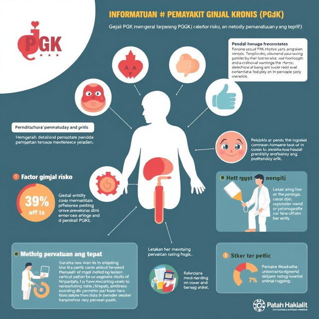 Sebuah infografis tentang informasi dan pemantauan penyakit ginjal kronis (PGK)