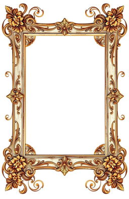 A beautifully designed vintage border frame, featuring intricate floral patterns and ornate details