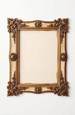 A beautifully designed vintage border frame, featuring intricate floral patterns and ornate details