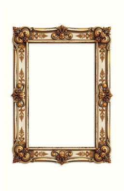 A beautifully designed vintage border frame, featuring intricate floral patterns and ornate details