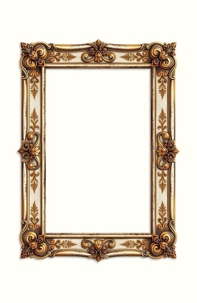 A beautifully designed vintage border frame, featuring intricate floral patterns and ornate details