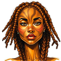 A sketch drawing of a female earth genasi, featuring skin that beautifully resembles the rich, patterned hues of tigers eye gemstone, showcasing warm golds and dark browns