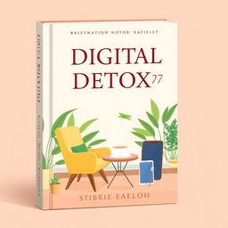 A book cover design for 'Digital Detox 24/7', featuring a calming and inviting scene