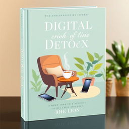 A book cover design for 'Digital Detox 24/7', featuring a calming and inviting scene