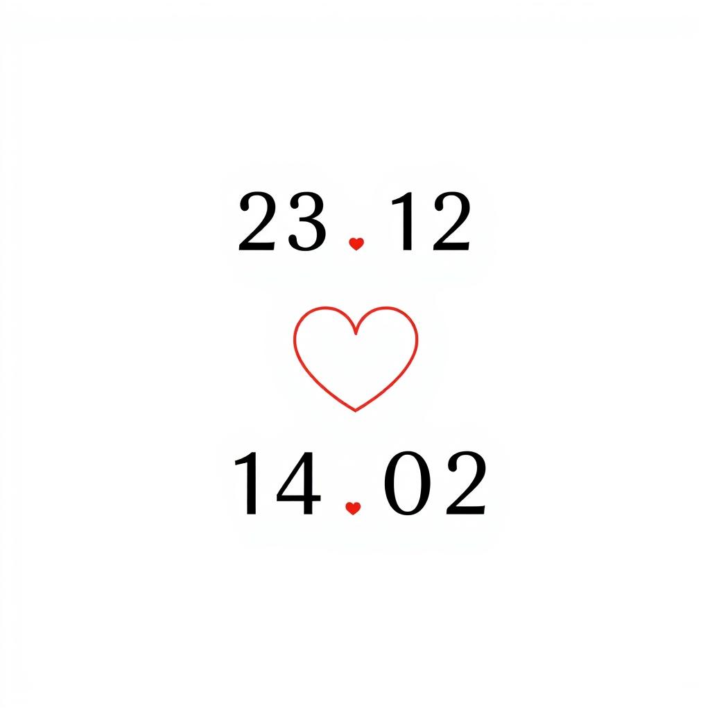 A minimalistic T-shirt design featuring two simple dates: '23