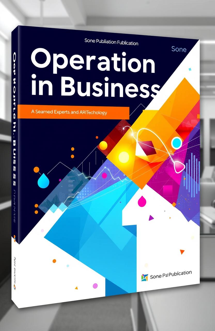 A dynamic and engaging book cover design for the publication titled "Operation in Business" by Sone Publication
