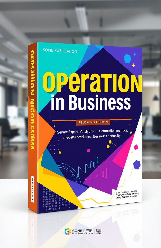 A dynamic and engaging book cover design for the publication titled "Operation in Business" by Sone Publication