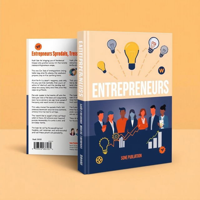 An eye-catching book cover design for the publication titled "Entrepreneurs" by Sone Publication