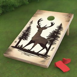 A high-quality digital art representing a cornhole board