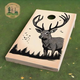 A high-quality digital art representing a cornhole board