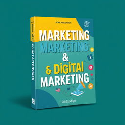A visually striking book cover design for the publication titled "Marketing & Digital Marketing" by Sone Publication