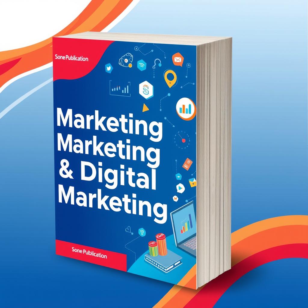 A visually striking book cover design for the publication titled "Marketing & Digital Marketing" by Sone Publication