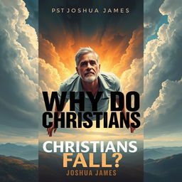 A dramatic and symbolic book cover illustration for the title 'Why Do Christians Fall?' by PST Joshua James