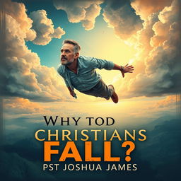 A dramatic and symbolic book cover illustration for the title 'Why Do Christians Fall?' by PST Joshua James