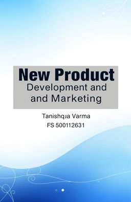 A sleek and modern cover page design for a report or presentation on the topic 'New Product Development and Marketing'