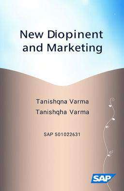 A sleek and modern cover page design for a report or presentation on the topic 'New Product Development and Marketing'
