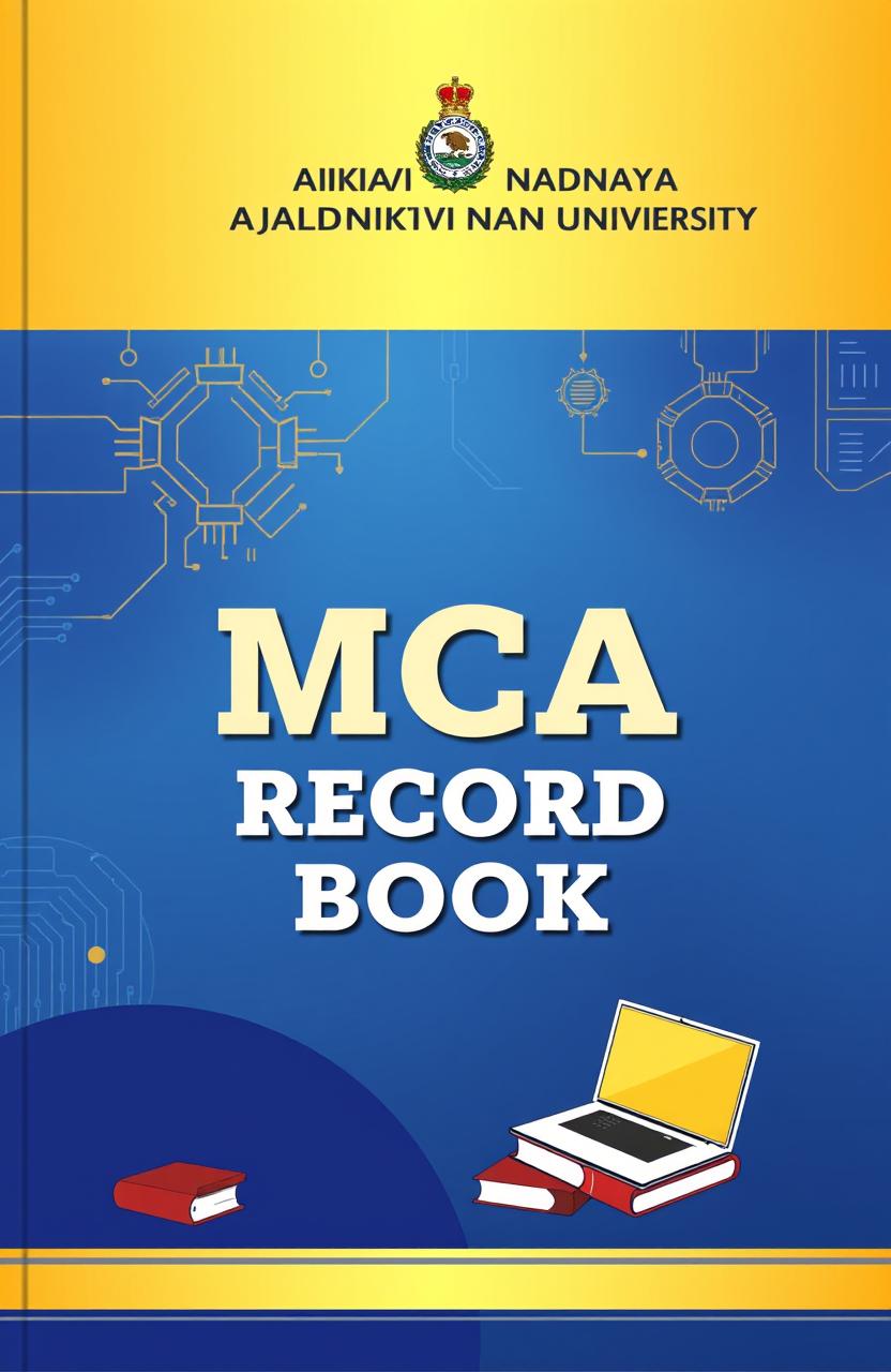 A conceptual book cover design for a record book targeted at MCA students of Adikavi Nannaya University