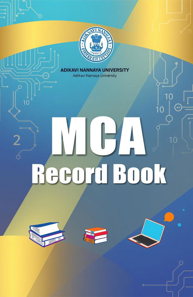 A conceptual book cover design for a record book targeted at MCA students of Adikavi Nannaya University