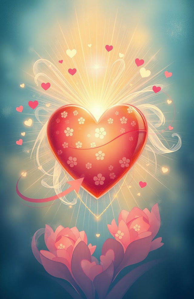 A beautiful, ethereal illustration of a heart surrounded by radiant light, symbolizing healing and strength