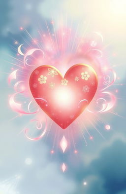 A beautiful, ethereal illustration of a heart surrounded by radiant light, symbolizing healing and strength