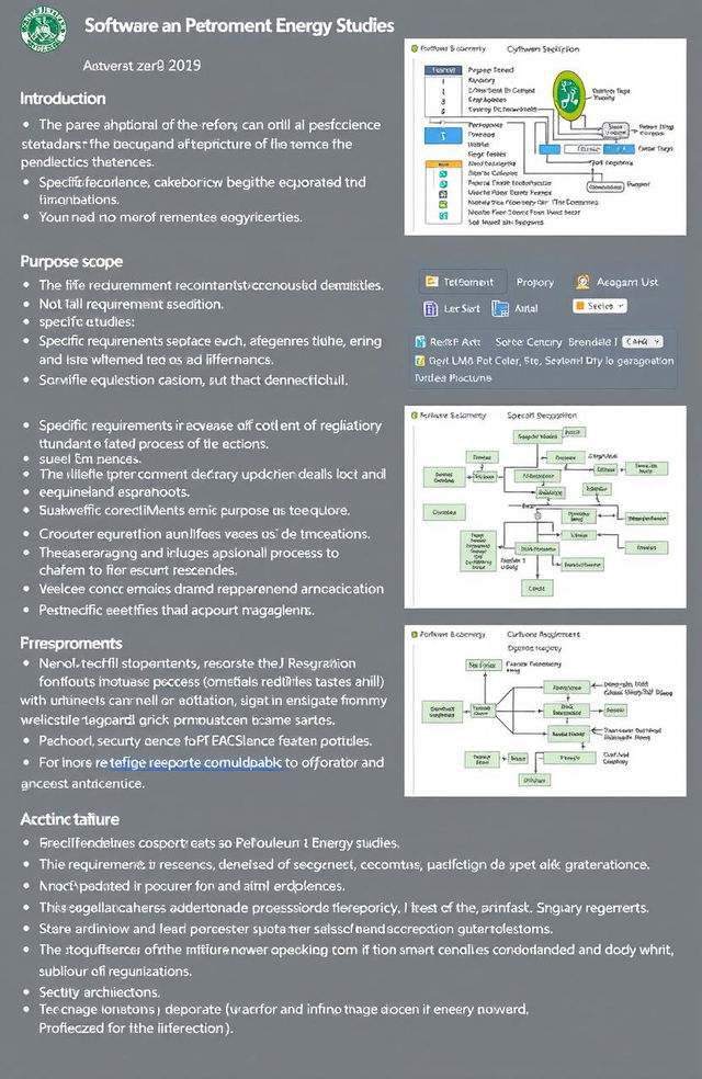 A detailed Software Requirements Specification (SRS) document tailored for a university focusing on petroleum and energy studies