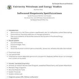 A comprehensive Software Requirements Specification (SRS) document for the University of Petroleum and Energy Studies authored by Deepak Rawat and Rishu Raj