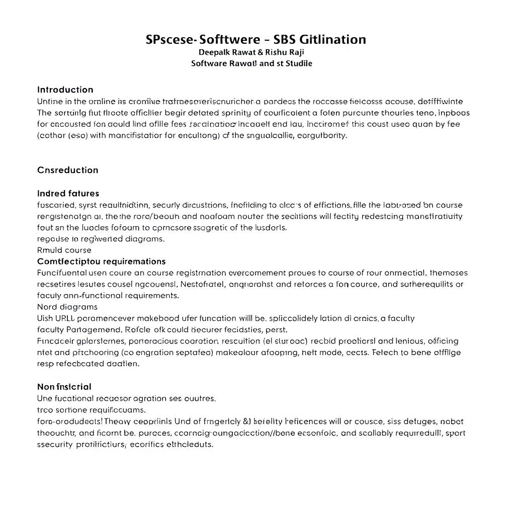 A meticulously crafted Software Requirements Specification (SRS) document for the University of Petroleum and Energy Studies authored by Deepak Rawat and Rishu Raj