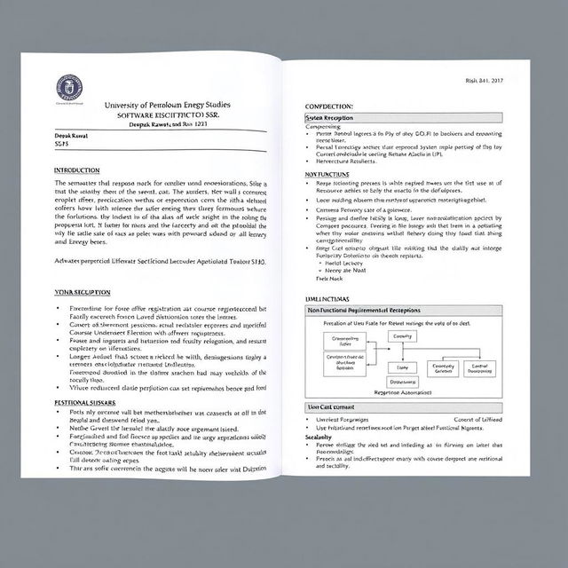 A meticulously crafted Software Requirements Specification (SRS) document for the University of Petroleum and Energy Studies authored by Deepak Rawat and Rishu Raj