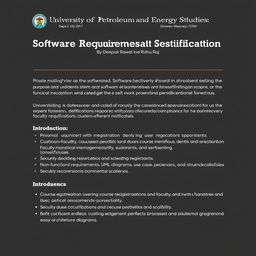 A meticulously crafted Software Requirements Specification (SRS) document for the University of Petroleum and Energy Studies authored by Deepak Rawat and Rishu Raj