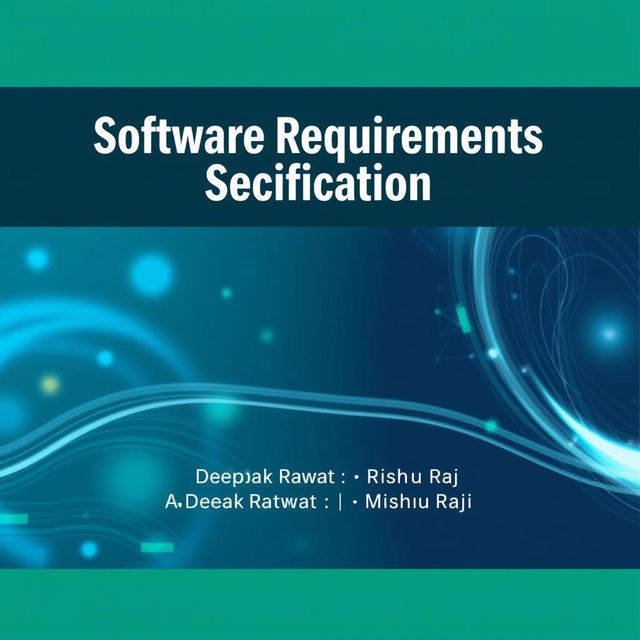 Cover page design for a Software Requirements Specification (SRS) report