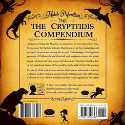 The back cover design for the ebook 'The Cryptid Compendium'
