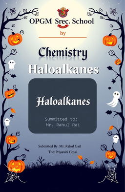 A document design for a school assignment titled 'Haloalkanes' in the Chemistry subject