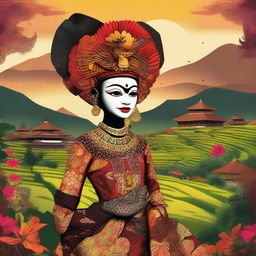 Create a high-quality digital art piece that portrays the vibrant culture of Indonesia