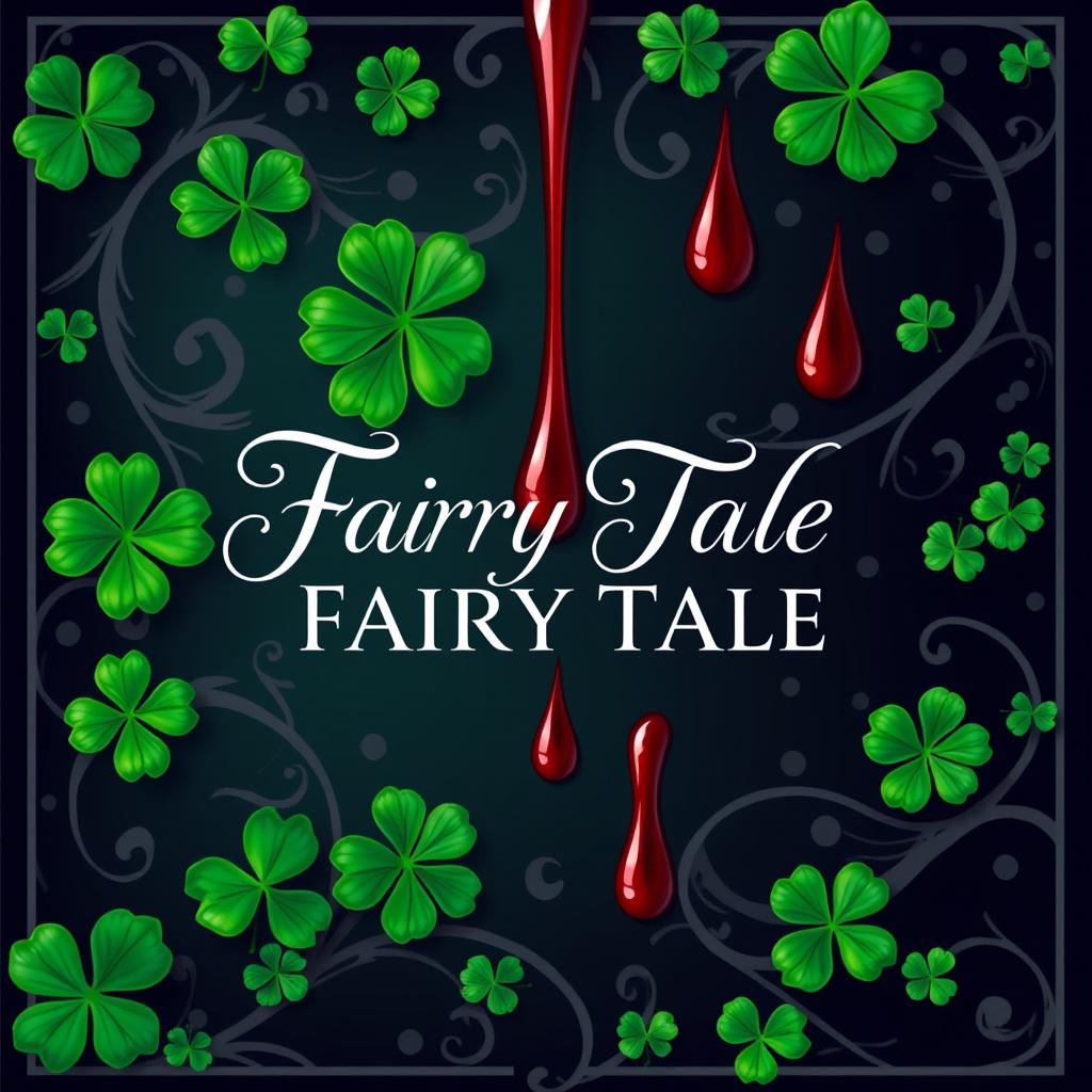 A graphic cover design for a fairy tale retelling, showcasing intricate arabesques that weave through the background, creating an enchanting and romantic atmosphere