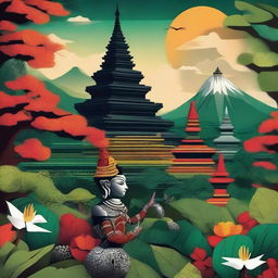 A digital art piece capturing the essence of Indonesian culture