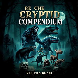 A captivating eBook cover titled 'The Cryptid Compendium'