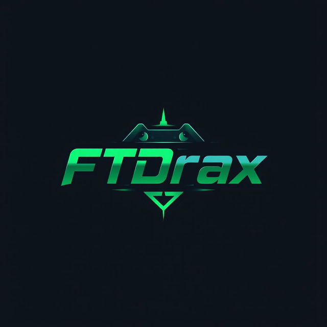 A sleek and modern logo design featuring the gamer tag "FTDrax"