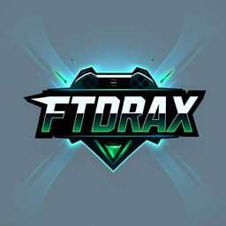 A sleek and modern logo design featuring the gamer tag "FTDrax"