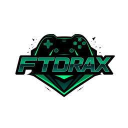 A sleek and modern logo design featuring the gamer tag "FTDrax"