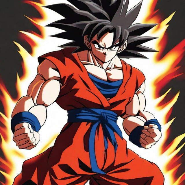 A top-quality digital art image showcasing Goku from Dragonball GT in his Super Saiyan 4 form