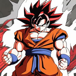 A top-quality digital art image showcasing Goku from Dragonball GT in his Super Saiyan 4 form