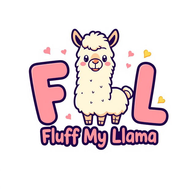 A playful and vibrant logo design featuring a stylized llama as the central character