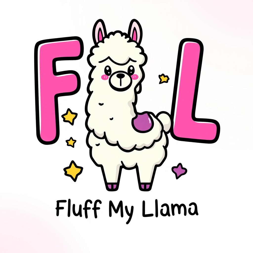 A playful and vibrant logo design featuring a stylized llama as the central character